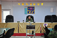 　黃指揮官分享自身經驗，期勉與會幹部，時時注意官兵情緒起伏，觀察弟兄身心狀態。（圖／文：吳岳衡）