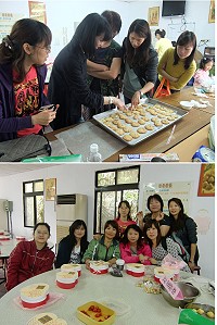 家教中心前進校園!此學期配合中山國中舉辦「親職教育-親職效能培訓活動」,舉辦愛心手工餅乾DIY活動,不僅習得一技之長,也讓親子之間關係更融洽。(圖:縣府教育局家庭教育中心提供)