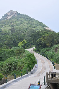 　芹山播音站上村入口處道路太窄、太陡，若開放景點，遊覽車恐無法入山。（圖／文：陳鵬雄）