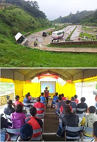 連江監理站首次辦理遊覽車駕駛交通事故緊急應變模擬演練,並協調連江縣警察局及消防局共同參與,演練過程非常逼真。(圖:連江監理站提供)