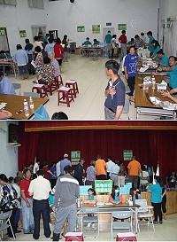 衛生局年度健康檢查昨日移師東莒,總計130位鄉親前往受檢。(圖/文:林冰芳)