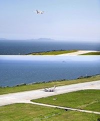 南竿機場跑道完成LDA架設後,民航局立即於6月3日起派飛測機執行助航設施訊號及LDA進場程序飛測,測試過程相當順利,預定今年8月中旬即可正式實施第2套進場程序,屆時開場標準將再下修為能見度3200公尺、雲幕高560呎。(圖/文:曹重偉)