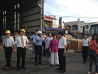 　議會一行由議長陳貴忠率隊昨上午前往高雄，由縣府交通局及承製廠商陪同下，在新臺馬輪「臺馬之星」客貨輪施作3座廠區工廠，實地了解船體的製造狀況及整體進度。（圖：連江縣議會提供）
