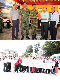 桃園市公所勞軍團一行27日抵達馬祖南竿,關懷桃園旅馬服役子弟,今、明兩天則將前往東引和北竿,持續關懷、慰問。(圖:桃園市公所提供)