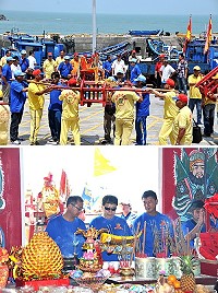 東引白王爺廟一行百人北竿會香參拜,受到北竿各界熱烈的歡迎。(圖/文:陳鵬雄)