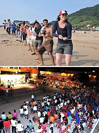 2013北竿海洋文化季系列活動熱情開幕,老外都加入牽罟行列。(圖/文:陳鵬雄)