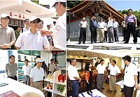 圖左上:交通部長葉匡時於山海一家聽取馬管處簡報改建方案,並察看周圍風貌。(圖/文:蔡子岳);交通部長葉匡時一行抵馬視察,南竿地區先後走訪媽祖宗教園區、馬管處、馬祖故事館等處,對馬祖多元又豐富觀光資源表示高度肯定,也重申要以「高品質的國際渡假島嶼」為目標。(圖/文:曹重偉)