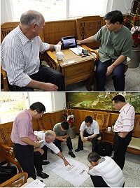 縣長楊綏生接見澳斯達船舶公司(AUSTAL)主席羅富華(John Rothwell)一行,並聽取其說明該公司新推出高速中型三體快輪,楊綏生指示交通局蒐集完整資料鼓勵業者投資,以提升地區交通船規格及服務品質。(圖/文:曹重偉)