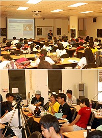 世新大學社會發展所2013年夏季草根學校,20日起一連3天於馬祖舉行,首日於馬祖高中展開室內課程。(圖/文:邱竟瑋)