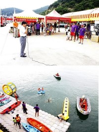 今年度水上遊憩活動暨水上安全教育宣導活動歡樂登場,吸引約300位鄉親陸續前往體驗清涼又歡樂的水上遊憩設施,縣長楊綏生指出馬祖四面環海,水上安全是更顯重要,鼓勵鄉親要學會游泳技能。(圖/文:曹重偉)
