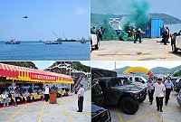 　「102年福澳港港口港安演習」震撼登場！在警察局、消防局、馬防部等單位聯合演出之下，完成包括防制劫持、防制破壞、毒化物污染及海域油污污染等精彩劇情，過程逼真又流暢，獲得全體來賓一致肯定。（圖／文：曹重偉）