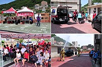 連江縣102年度防災社區成果演練昨天於牛角社區盛大登場,動員村民及警消百餘人投入演練,模擬該村發生三級地震後成立災害應變小組,以及執行海嘯預警疏散、火災現場搶救等災害應變措施,規模雖不大,但大家的表現可圈可點。(圖/文:曹重偉)