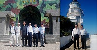 縣長楊綏生、立法委員陳雪生陪同大陸國台辦副主任、海協會副會長鄭立中參訪東引名勝景點。(圖/文:陳其敏)