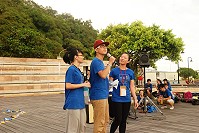 　基督教火把行道會1日傍晚於介壽澳口公園舉行戲劇與音樂表演，以「浪子回頭」為主題，感動在場鄉親。（圖／文：邱竟瑋）