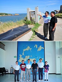 環保署副署長張子敬、回收基管會及業界專家一行專程抵馬視察地區資源回收執行現況;昨天前往拜訪縣府及環保局,稱讚馬祖環境優美,有豐富的天然動能資源,環保局大樓更是「資源回收」的最佳典範。(圖/文:曹重偉)