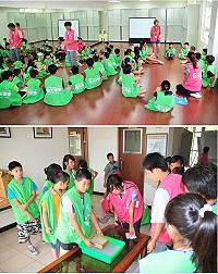 　「2013環遊世界領袖營」歡樂登場，在藍天休閒生活協進會的教學團隊引導下，帶領學員們展開為期3天的精彩生活體驗，寓教於樂讓學員們是相當開心。（圖／文：曹重偉）