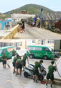 潭美颱風給東引帶來的髒亂,經過駐軍弟兄的努力打掃,已經回復乾淨面貌。(圖/文:陳其敏)
