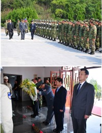 地區各界舉行102年秋祭,主祭者指揮官陳曉明、陪祭縣長楊綏生、議長陳貴忠、副縣長陳敬忠等人一起向國軍陣、公亡將士牌位行禮,儀式簡單隆重。(圖/文:曹重偉)