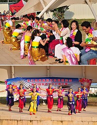 「魅力四射多元文化嘉年華」歡樂引爆,現場舉辦包括潑水祈福儀式、闖關活動、有獎徵答及園遊會美食饗宴等系列活動,吸引超過500位大小朋友陸續前往體驗,大家度過充滿異國風情的週末下午。(圖/文:曹重偉)