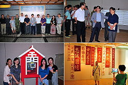 國立台灣文學館「仙洲•戰地•曙光-金馬文學特展」昨天上午於民俗文物館開幕,縣長楊綏生等人出席參加,並與館長李瑞騰、副縣長陳敬忠及多位在地文學家共同為特展揭幕;現場文物帶領民眾穿越時空,回到戰地時代的金馬,一些特殊造景也吸引許多參觀者拍照留念。(圖/文:曹重偉)