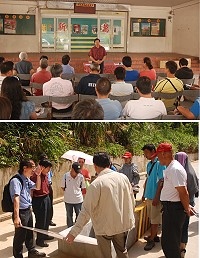 縣府推動地區建築物設置雨水貯留設施,17日上午於南竿體育館展開示範觀摩活動,併同環境教育實施,邀集工務局、環保局、教育局、自來水廠與鄉親進行宣導。(圖/文:邱竟瑋)