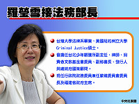 行政院23日表示,法務部長曾勇夫日前請辭獲准,原部長一職由現任行政院政務委員羅瑩雪接任。(圖:中央社)