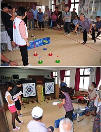 　迎接重陽節，衛生局特別舉辦「102年重陽節銀髮族趣味競賽」，老人家紛紛下場秀身手，棒球九宮格幾位老人家表現相當不錯，控球精準不輸給年輕人，少個20歲說不定可以去打中華職棒。（圖／文：曹重偉）