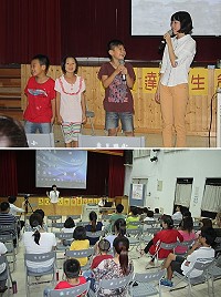 清華天使—莊靜潔以自己的故事以及海賊王的情節傳遞生命教育的意義。(圖/文:林冰芳)