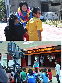 世青女拳賽冠軍陳念琴回到母校塘岐國小,與學弟妹分享成功的喜悅。(圖/文:陳鵬雄)