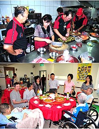 重陽節近了,馬祖餐飲協會理事長陳容華特別率多位地區大廚前往大同之家招待院中老人們吃大餐,讓老人家們大快朵頤;縣長楊綏生、秘書長劉羽茵等也特別前往與老人家們同樂,祝賀大家佳節快樂。(圖/文:曹重偉)