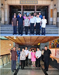 　兩岸故宮真品來馬展出有望！國立故宮博物院院長馮明珠、北京故宮博物院院長單霄祥一行連袂來馬參訪，並在立委陳雪生、副縣長陳敬忠、文化局長曹以雄等人陪同下，現勘民俗文物館四樓展覽廳。（圖／文：曹重偉）