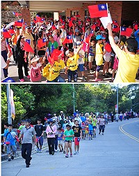 病人安全健康促進健行活動昨天活力登場!吸引400位鄉親歡喜出走,適逢雙十國慶,縣立醫院特別應景分發小國旗給現場鄉親當作「參加證」,出發前也在院長曹祥平帶領下,一起高呼「中華民國生日快樂」,現場相當熱鬧。(圖/文:曹重偉)