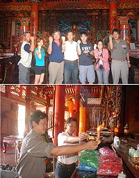 因應媽祖宗教文化園區船型平台啟用,馬管處特別準備了祈福手環及幸福氣球,經過馬祖境天后宮的加持,盼能增添喜氣與祝福。(圖/文:邱竟瑋)