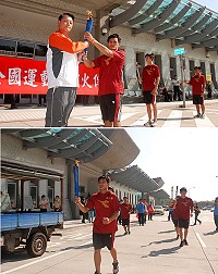 102年全國運動會聖火傳至馬祖,副縣長陳敬忠11日下午代表縣長楊綏生及全體鄉親迎接,該屆全運會將於19日至24日於台北舉辦,馬祖將派遣角力隊角逐全國最高榮譽。(圖/文:邱竟瑋)