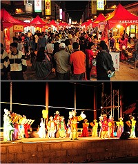 　「媽祖昇天祭」系列活動登場，傳統美食園遊會及閩劇團首演綜合晚會等精彩演出，吸引爆滿的人潮前往馬港報到。（圖／文：曹重偉）