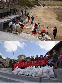 縣府建設局13日上午於清水濕地舉行淨灘活動,會同馬祖陣頭文化協會及清水社區發展協會淨灘,還給野鳥與潮間帶生物一個乾淨的棲息空間。(圖:馬祖陣頭文化協會提供)