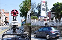 馬祖街景將躍上Google「街景視圖」(Street View)!街景攝影小組一行昨天上午抵達南竿,展開連江縣首階段攝影工作,頂著360度攝影器的街景車相當引人注目。(圖/文:曹重偉)