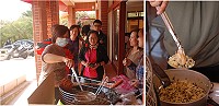 馬祖戰地文化協會26日舉辦「102年多元就業開發方案─推廣銷售馬祖蠔餅」活動,將傳統北疆前線的蠣餅美食加入淡菜與牡蠣等海鮮。(圖/文:邱竟瑋)