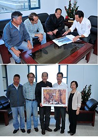 為了解北竿遊客中心增建工程及肯定馬祖國家風景區管理處近期表現，議長陳貴忠一行昨天專程前往馬管處拜訪處長王忠銘並致贈紀念品。（圖／文：曹重偉）