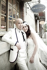 馬祖新人新郎陳嘉言、新娘陳慧潔婚紗照。(圖:陳慧潔提供)