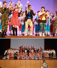 首齣以馬祖為主題製作、演出的合唱劇「馬祖心情記事」昨天晚上南竿介壽堂演出,深情感動軍民。(圖:文化局提供)