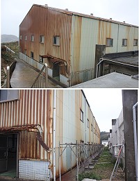 　東莒國小體育館整建工程已進行施工及封館，預計至明年6月完工。（圖／文：林冰芳）