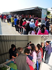 　吃素救地球！環保局「蔬食新主義，馬祖農夫市集」體驗暨無肉日宣導活動昨天活力登場，吸引300多位鄉親前往共襄盛舉，透過闖關遊戲及採購在地無毒蔬菜，讓民眾了解無肉日的精神所在。（圖／文：曹重偉）