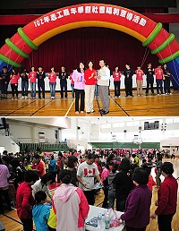 連江縣「志工一同」志工嘉年華暨社會福利宣導活動在南竿體育館活力登場,秘書長劉羽茵表揚模範志工邱容華、王永保、官紫蓮、陳淑英、陳鶯梅;來自各單位的志工加上蜂擁前往闖關的人潮,讓體育館內是人氣鼎沸。(圖/文:曹重偉)