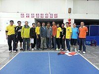 102年南竿鄉桌球錦標賽昨天進行雙打循環賽程,經過激烈比賽,最後由陳錦昌、邱德財聯手奪得冠軍。(圖:楊清宇提供)