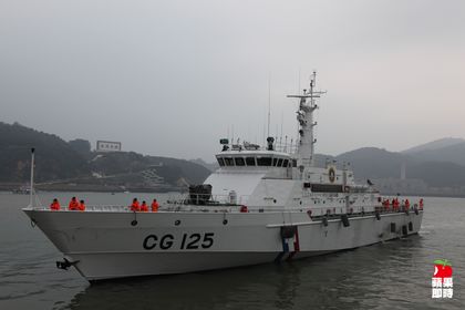 護馬祖海域海巡隊連江艦聯合威力掃蕩。胡依北攝