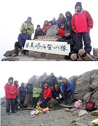 為遙祭「馬祖之光」李小石,一支由他台馬兩地好友潘建國、陳春平等人組成的「台馬懷石登山隊」昨天上午順利登上玉山主峰,舉行簡單隆重的遙祭儀式,緬懷遠在尼泊爾的小石先生英靈。(圖:陳春平提供)