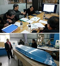 連江縣政府於昨日在龍德造船公司召開12月新島際交通船履約督導會議,交通局表示,新船截至目前總施工進度百分比為16.41,預計新船下週可進行模台製作,預定明年元月中旬前即可進行龍骨安放。(圖:連江縣政府交通局提供)