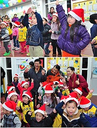 小天使幼兒園昨日晚間舉行歡樂聖誕派對活動,小朋友們可愛模樣爆表,家長們手中的照相機更是閃光燈閃不停,大小朋友共同度過一個難忘的聖誕派對夜。(圖/文:沈佳瑩)