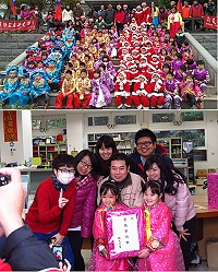 介壽附幼107位幼童昨天上午前往縣府及各個公私營機構報佳音,傳達平安夜的關懷與祝福,受到縣長楊綏生與相關人員歡迎。(圖:連江縣政府、陳治雄提供)
